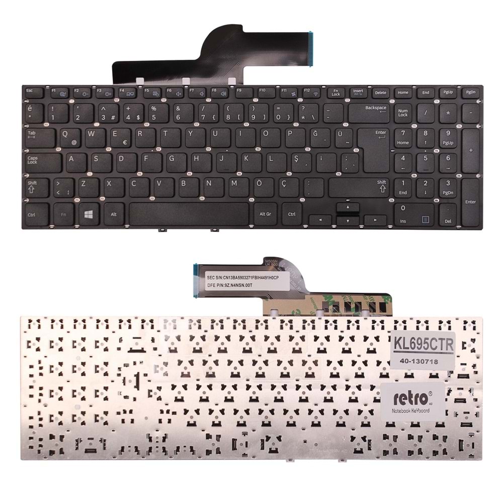 RETRO NBKL695CTR Samsung NP350E5C Uyumlu Notebook Klavyesi - Siyah - TR