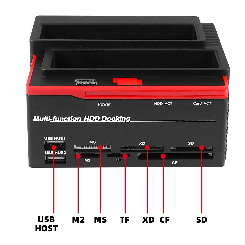 NBTech NB-2390 USB 3.0 Çift Yuvalı IDE SATA HDD SSD Docking Station ve Kart Okuyucu