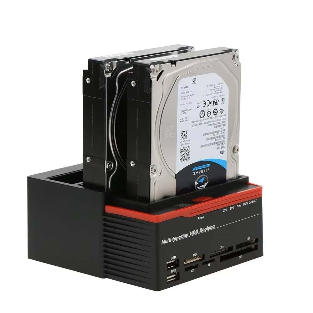 NBTech NB-2390 USB 3.0 Çift Yuvalı IDE SATA HDD SSD Docking Station ve Kart Okuyucu