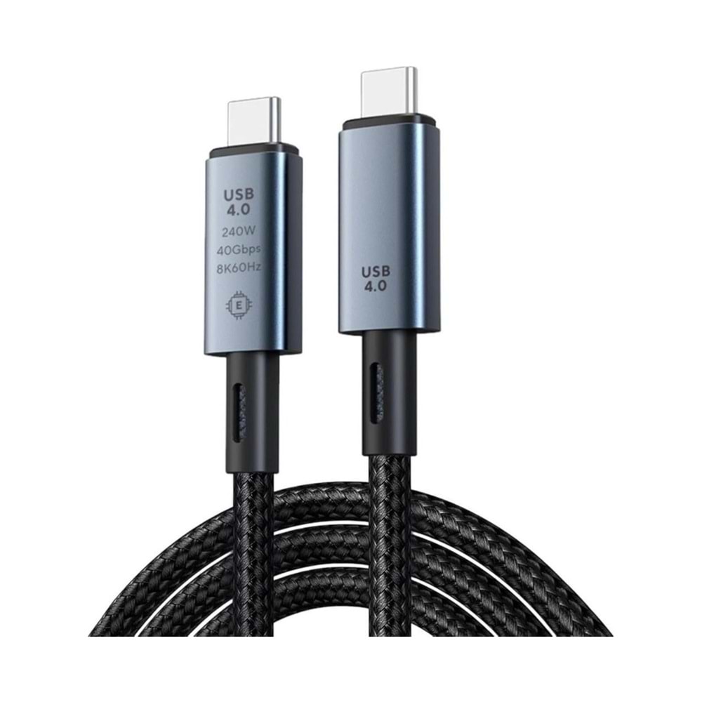NBTech 2MT 240W 4.0 Thunderbolt Type-C to Type-C Şarj, Data ve 8K 60Hz Görüntü Aktarım Kablosu