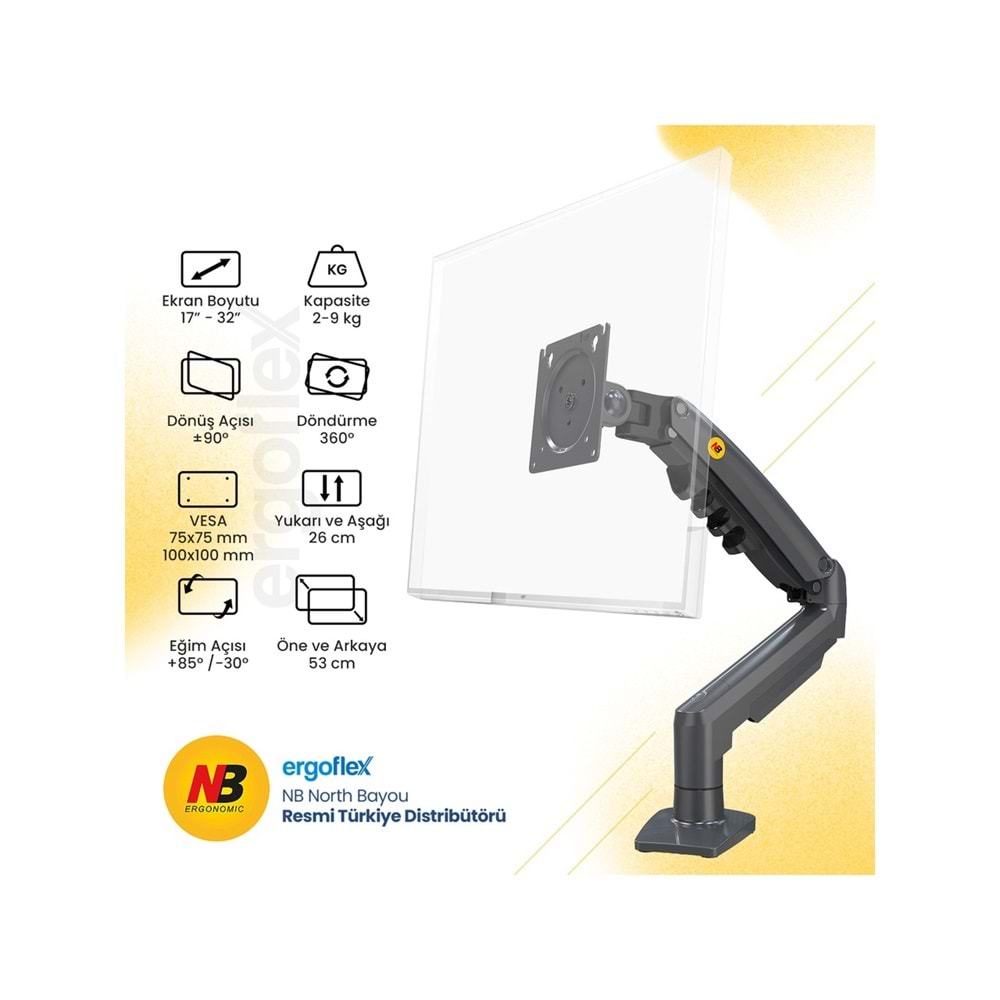 NB North Bayou NB-F80 1 Adet Monitör Takılabilen 17