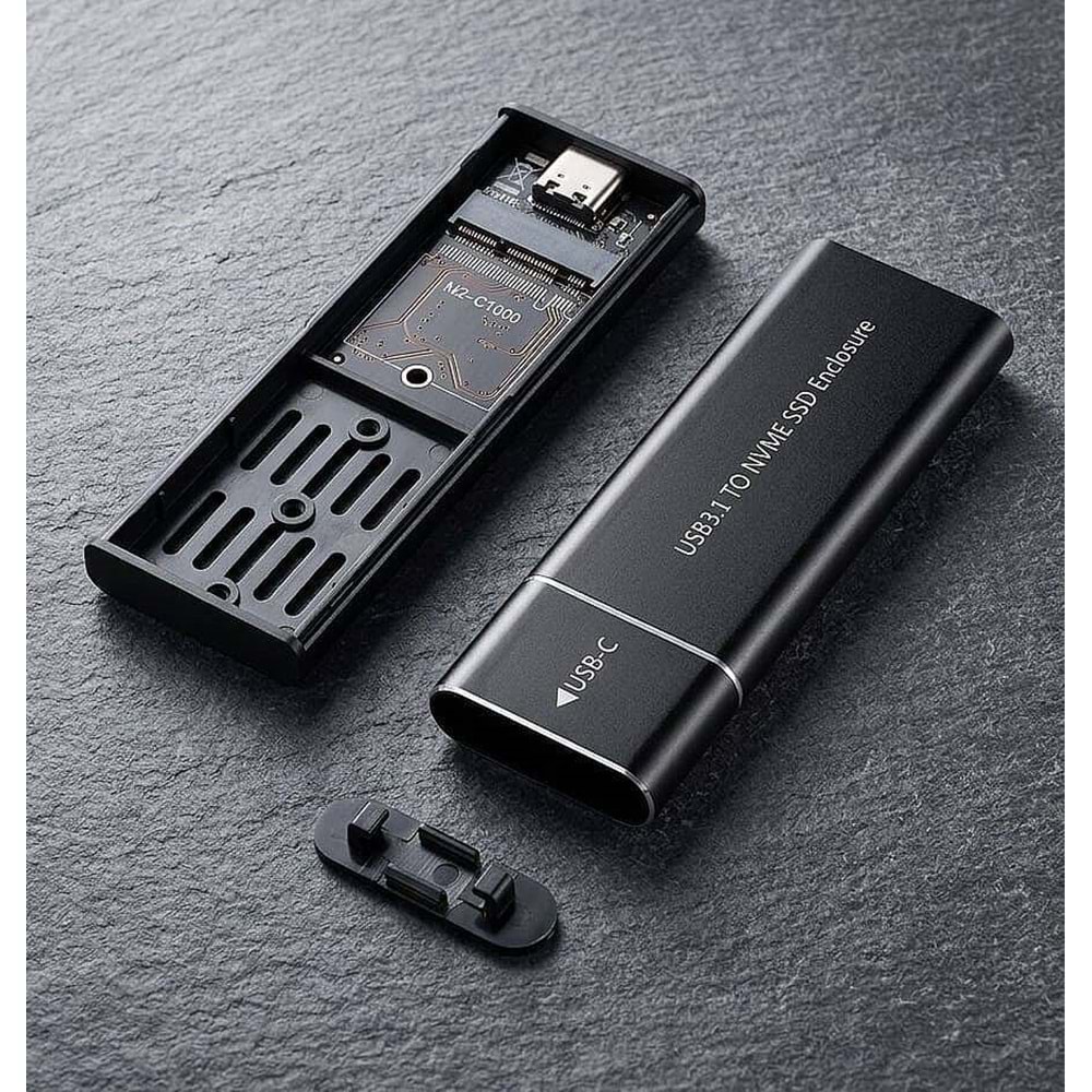 NBTech NB-M2001 M.2 NVMe SSD Kutusu USB 3.1 10Gbps Type-C Yüksek Hızlı Harici Disk Kutusu