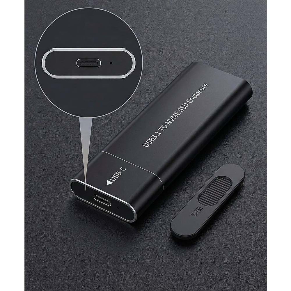 NBTech NB-M2001 M.2 NVMe SSD Kutusu USB 3.1 10Gbps Type-C Yüksek Hızlı Harici Disk Kutusu