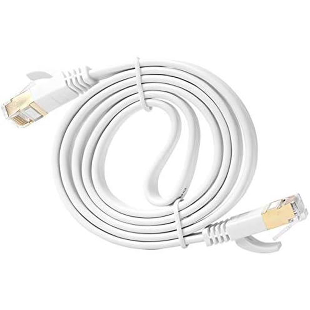 Dark 1m Cat7 Kablo BC AWG30 FTP Beyaz Slim Patch Kablo (DK CB NT7F100W)