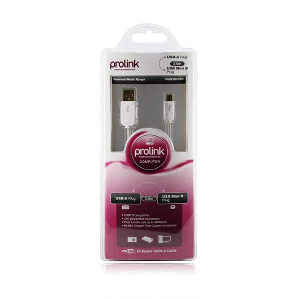 NBTech Prolink PMM368-0030 0.3 Metre Mini USB kablo, Mini Usb Kablo, Harici HDD Kablo