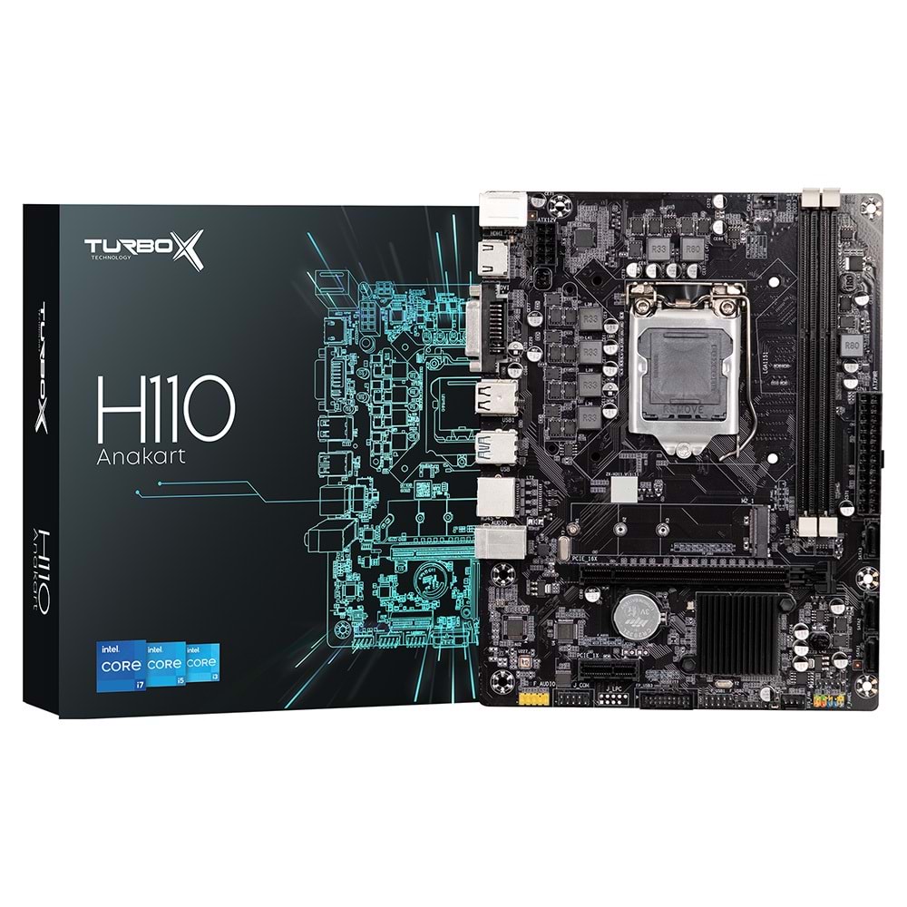 Turbox H110 D3 Intel H110 LGA1151 DDR3 USB 3.0 M.2 HDMI VGA mATX Anakart