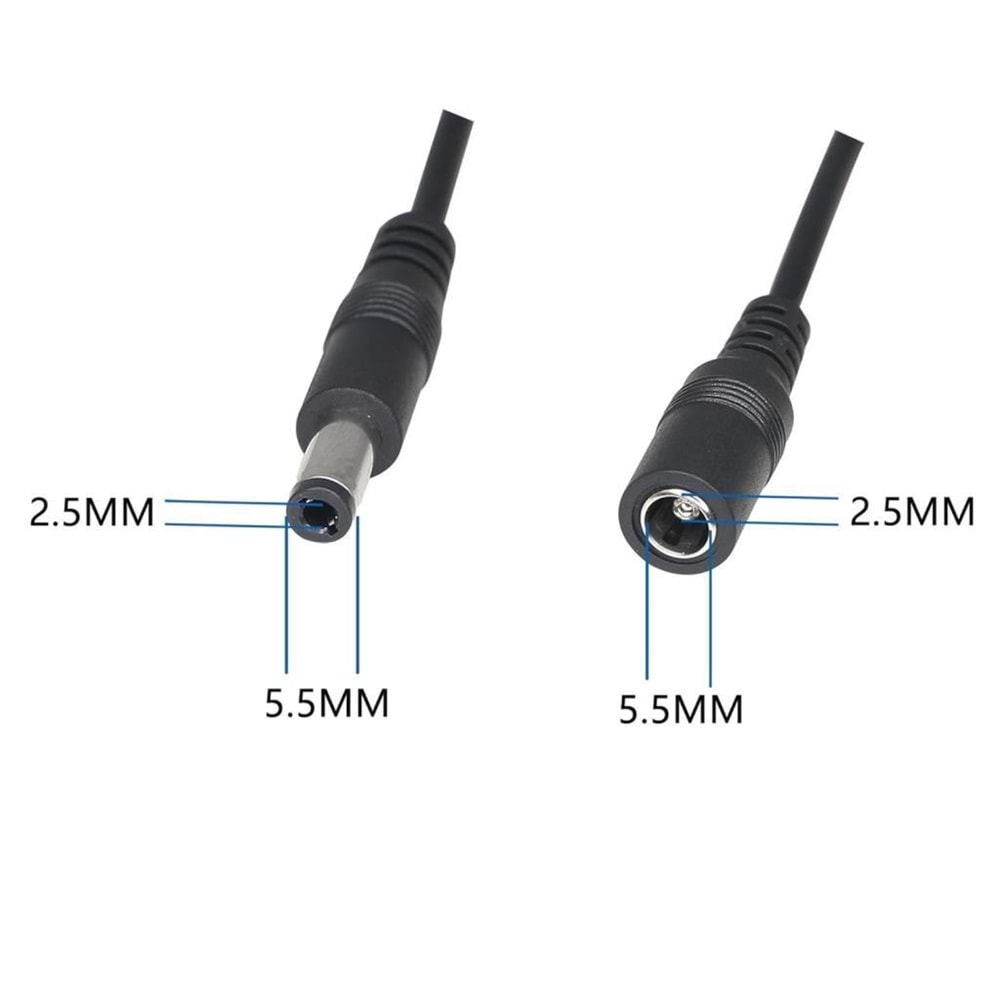 NBTech NB-010 Standart Şarj Uzatma Kablosu, 10 Metre 5.5*2.5mm Erkek Dişi Uzatma Kablo