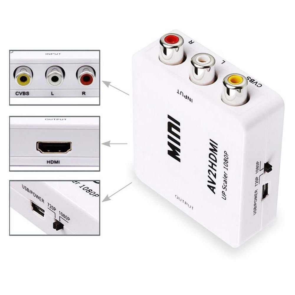 NBTech NB-1225 AV to HDMI Görüntü Çevirici/Dönüştürücü 720P, 1080P (USB Enerji Kablo Dahil)