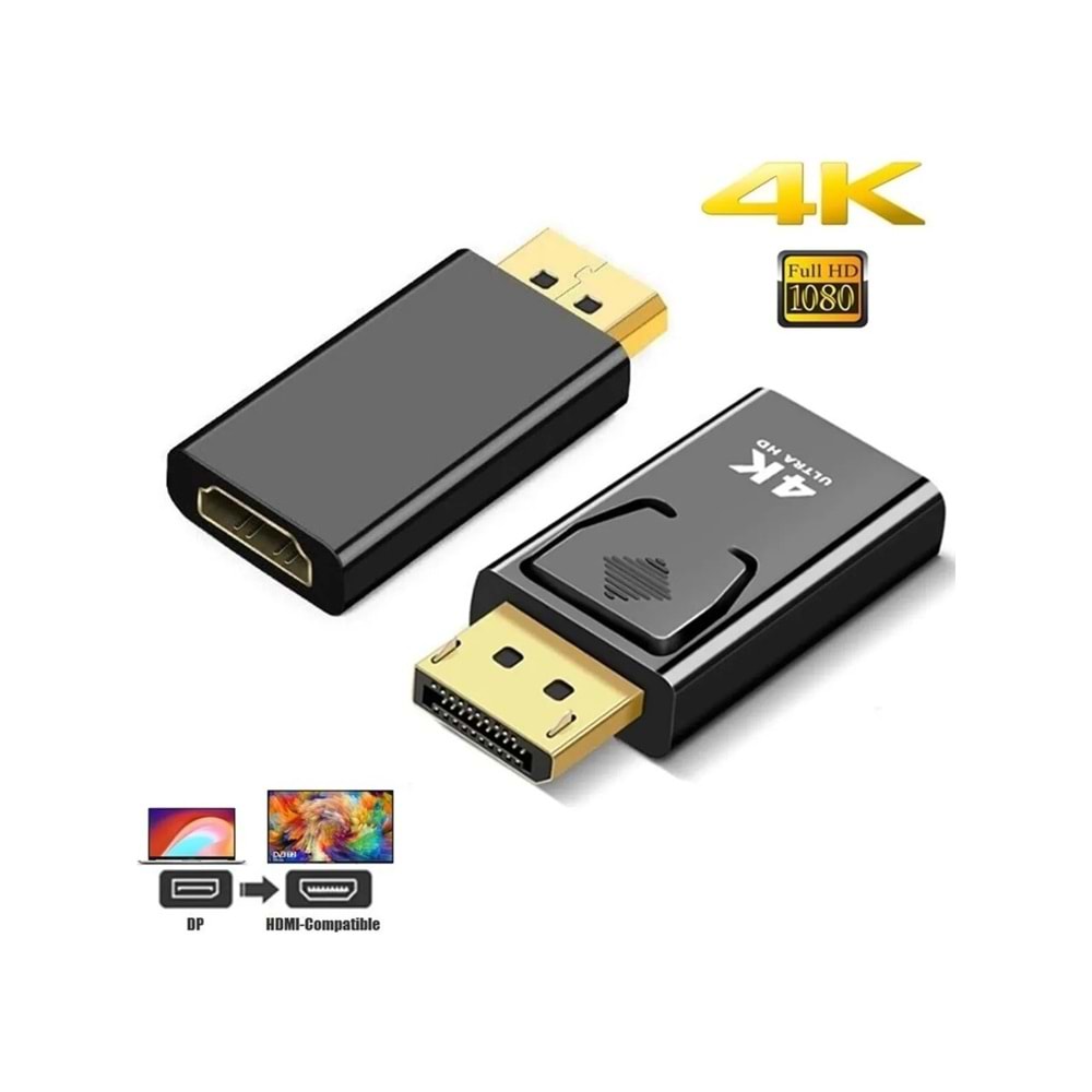 NBTech NB-1325-4K Display Port to HDMI Dönüştürücü, DP to 4K Hdmi Çevirici