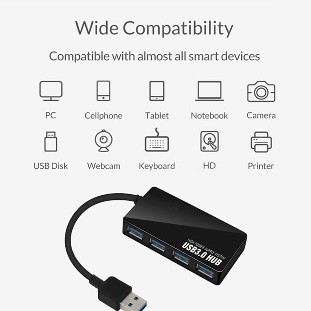 NBTech NB-2520 Connect Master 4 Port USB 3.0 USB Hub Çoklayıcı
