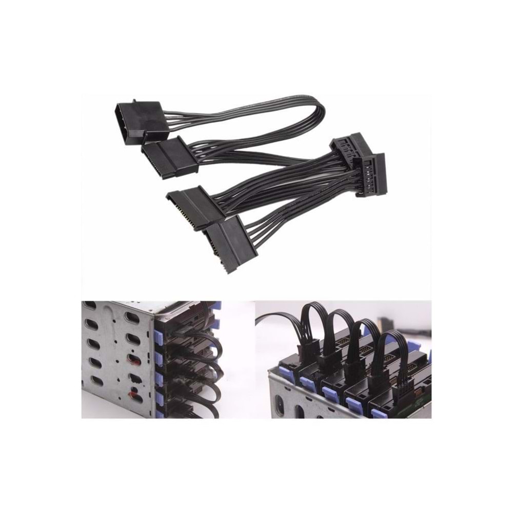 NBTech NB-4355 Molex To Sata x5 ORJ. PSU Sata Çevirici Kablo