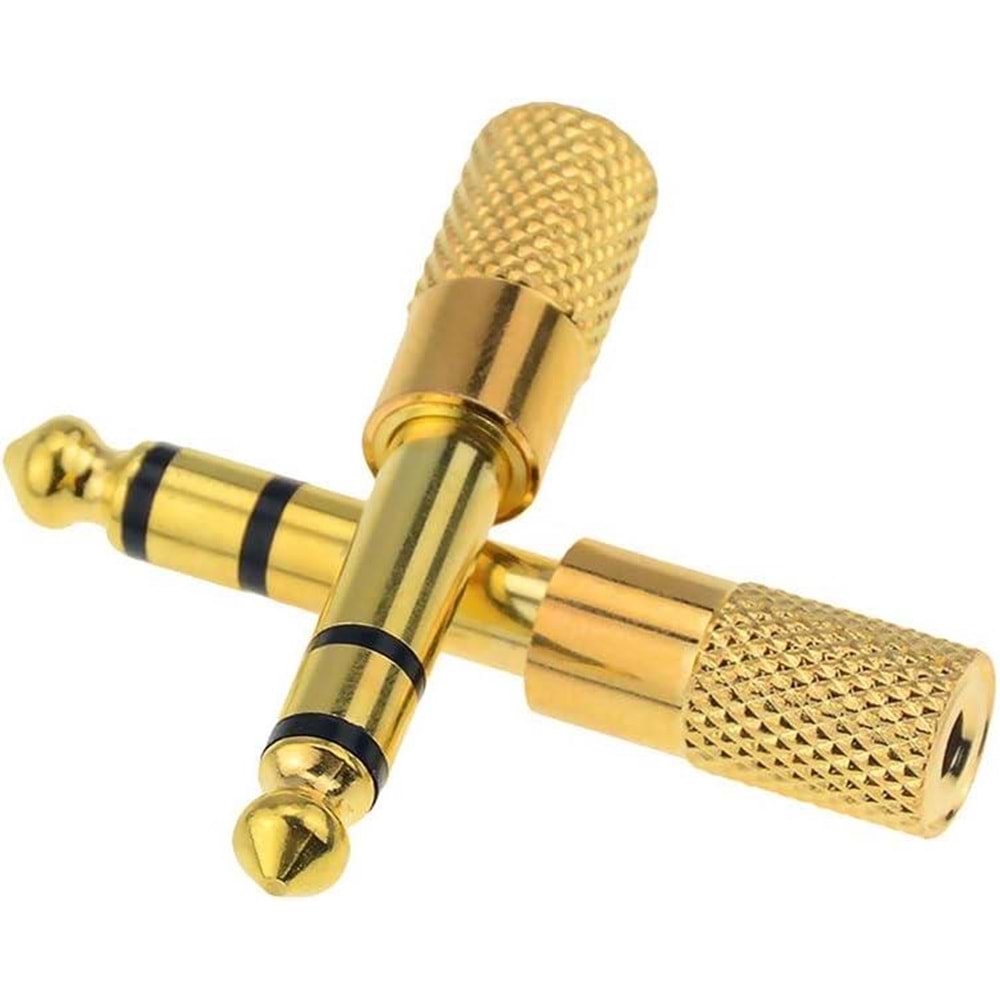 NBTech NB-4458 6.3 mm Erkek To 3.5 mm Dişi Çevirici Dönüştürücü Jack Adaptörü