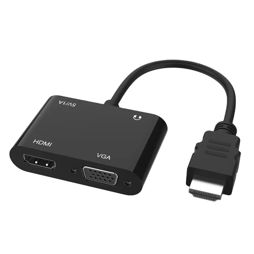 NBTech NB-4671 HDMI to HDMI, VGA Çevirici Adaptör , HDMI Vga Çevirici, (VGA ve HDMI Çıkışı Aynı Görüntü Aktarır)