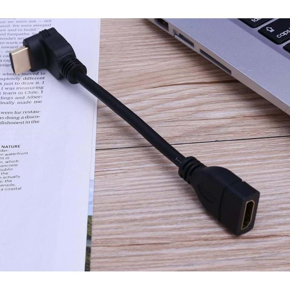 NBTech NB-4684 Hdmi Dişi Erkek Uzatma, 15cm 90 Derece HDMI Uzatma Kablosu HDMI Uzatma, L Tip HDMI Uzatma 15cm