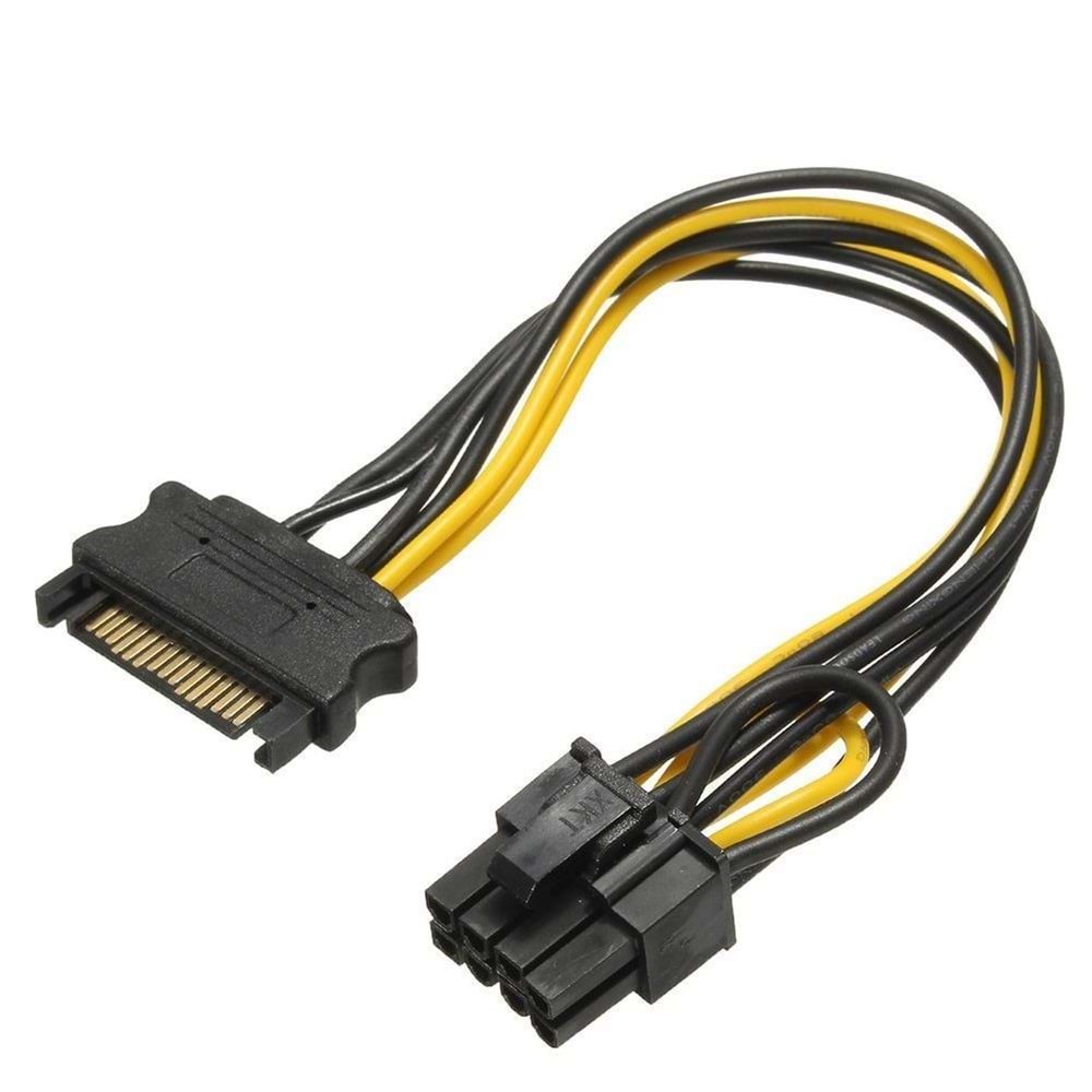NBTech NB-5062 Sata To 8 Pin Ekran Kartı Power Çevirici, 6+2 Pin 8Pin Ekran Kartı Kablo, Bakır 20Cm