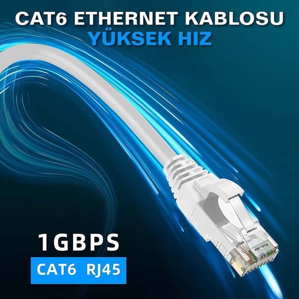 NBTech NB-CAT62G 23AWG 1,5 Metre Gri Cat6 Ethernet Kablosu (Gigabit)