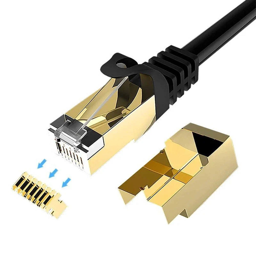 NBTech NB-CAT715M Altın Uçlu Siyah Cat7 Ethernet Kablo 15 Metre Gigabit