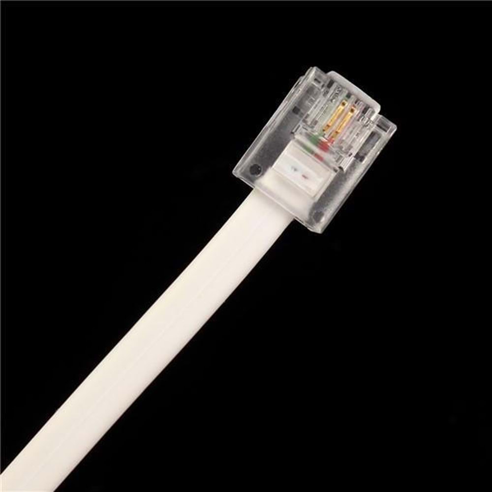 PrimeX PX-KKT15 2CX0.10mmx7 1.5 Metre ADSL RJ11 Telefon Kablosu Krem