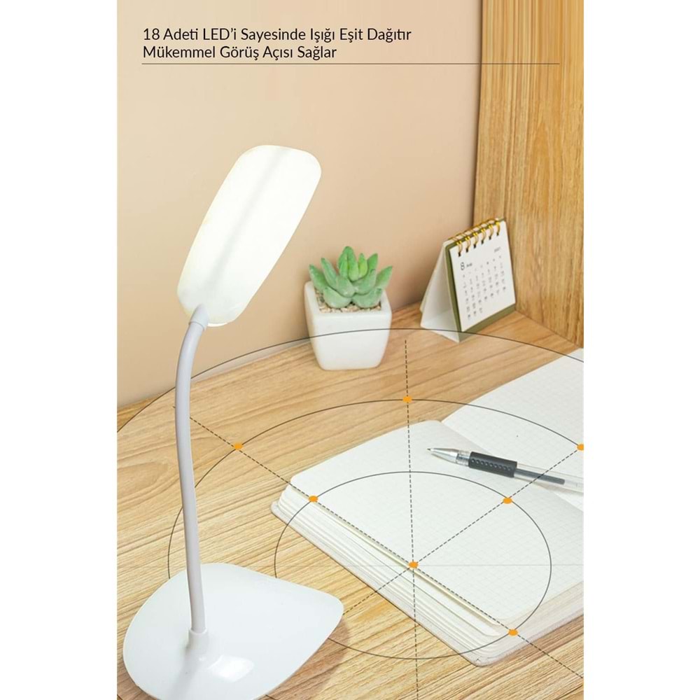 NBTech NB-YHD12 Masa Tutkaçlı Dokunmatik Kitap okuma Masa Lambası (3 Kademe led)