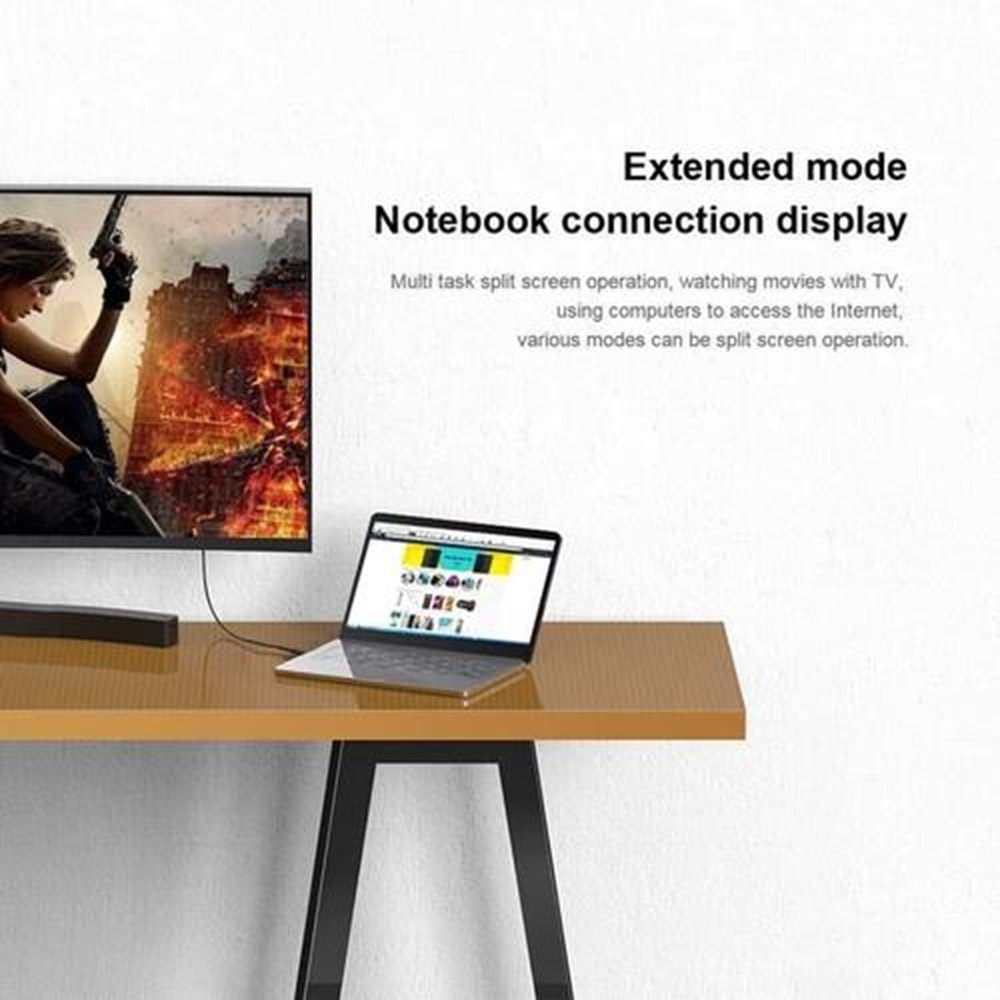 Qgeem QG-UA17 Type-C To VGA Kablo 1.2 mt