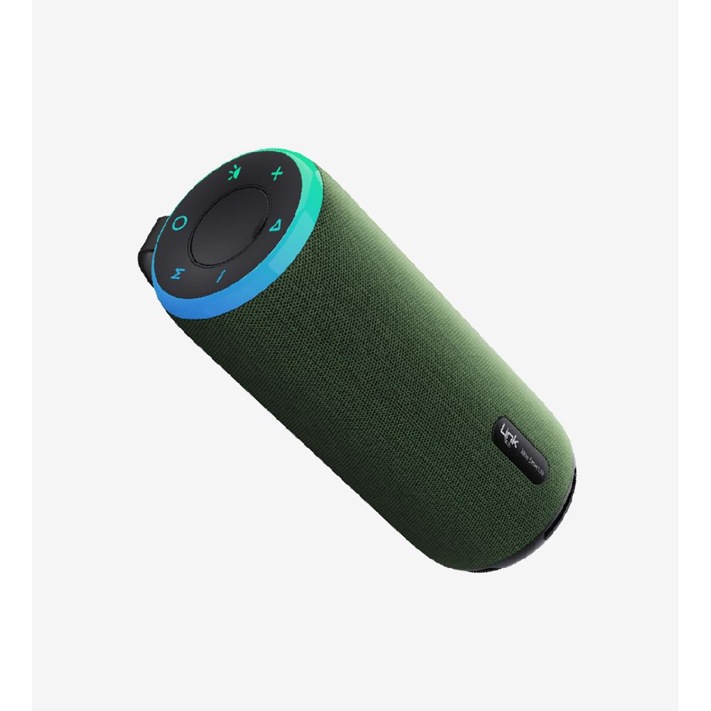 LinkTech R124 Yeşil Premium IPX4 Sertifikalı Işıklı Bluetooth Hoparlör