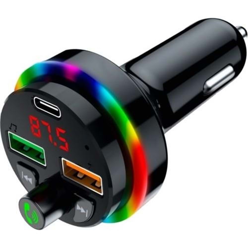 Sprange SFT-1 Bluetooth 2xUSB Desteği Çift 25W PD Bluetooth Fm Transmitter