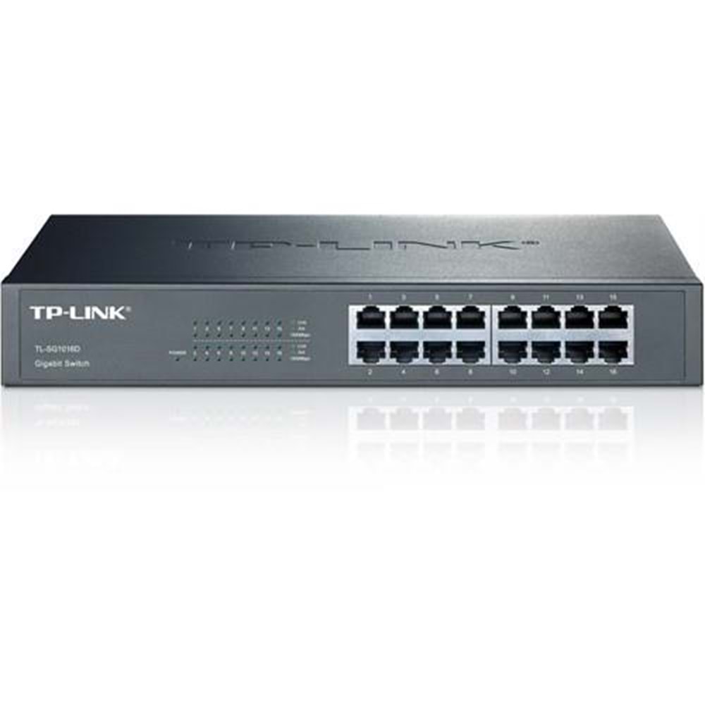 TP-LINK TL-SG1016D 10/100/1000Mbps 16xPort Masaüstü Raf Tipi Metal Kasa Switch