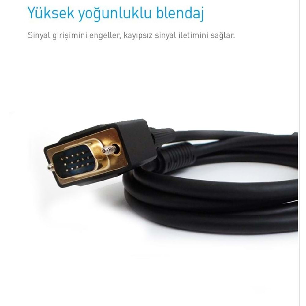 NBTech Prolink TPB002-1500 15 Metre Vga Kablo Filtreli, Vga to Vga Kablo Altın Uçlu