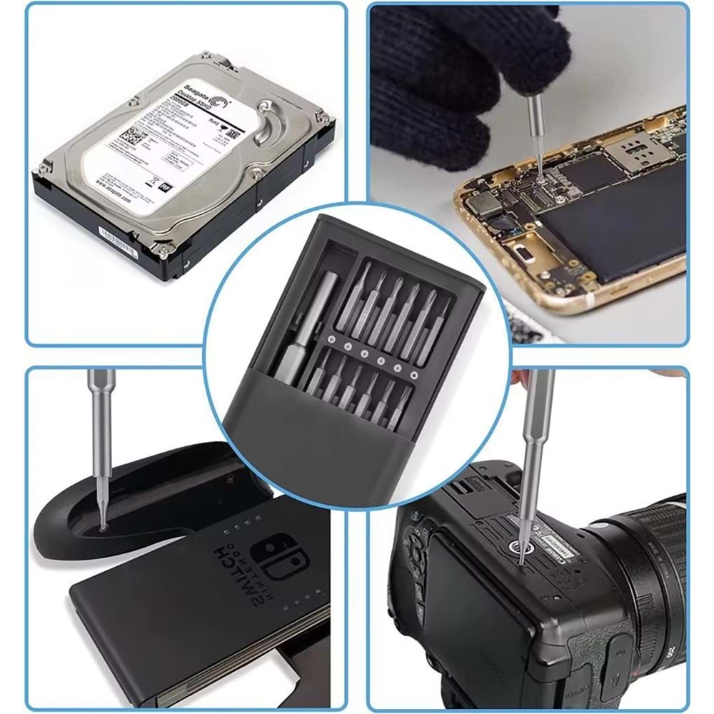 NBTech TRN-24 Kasa Elektronikçi Tornavida Seti, Saatçi Tornavida Seti, Cep Telefonu Tornavida Seti, Bilgisayar Tamir Tornavida Seti, Mini Tornavida Seti 24'lü