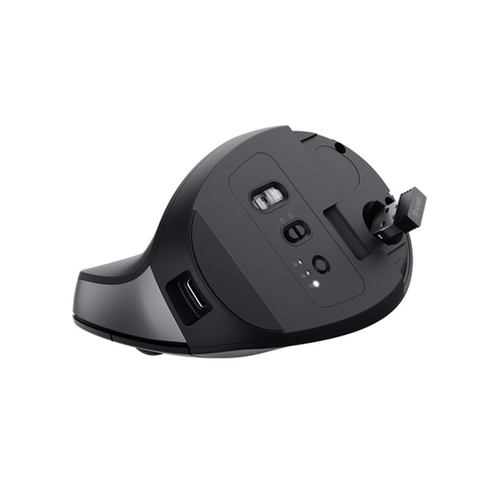 Trust 25146 Bayo+ Ergonomik Kablosuz Mouse – Şarj Edilebilir Sessiz Kablosuz Mouse