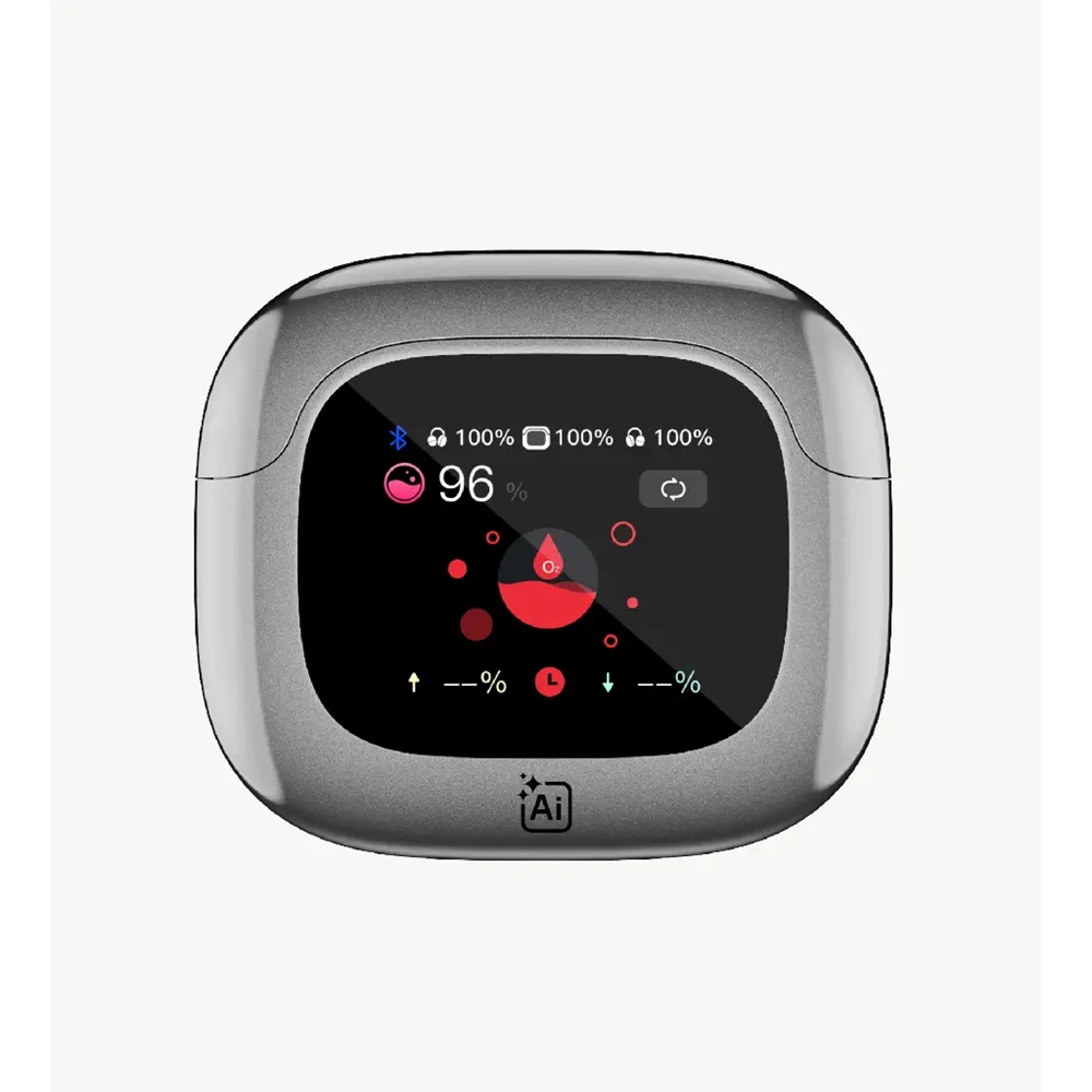 LinkTech TW50 Premium Gri Dokunmatik Ekran AI Destekli TWS Bluetooth 6.0 Kablosuz Kulaklık