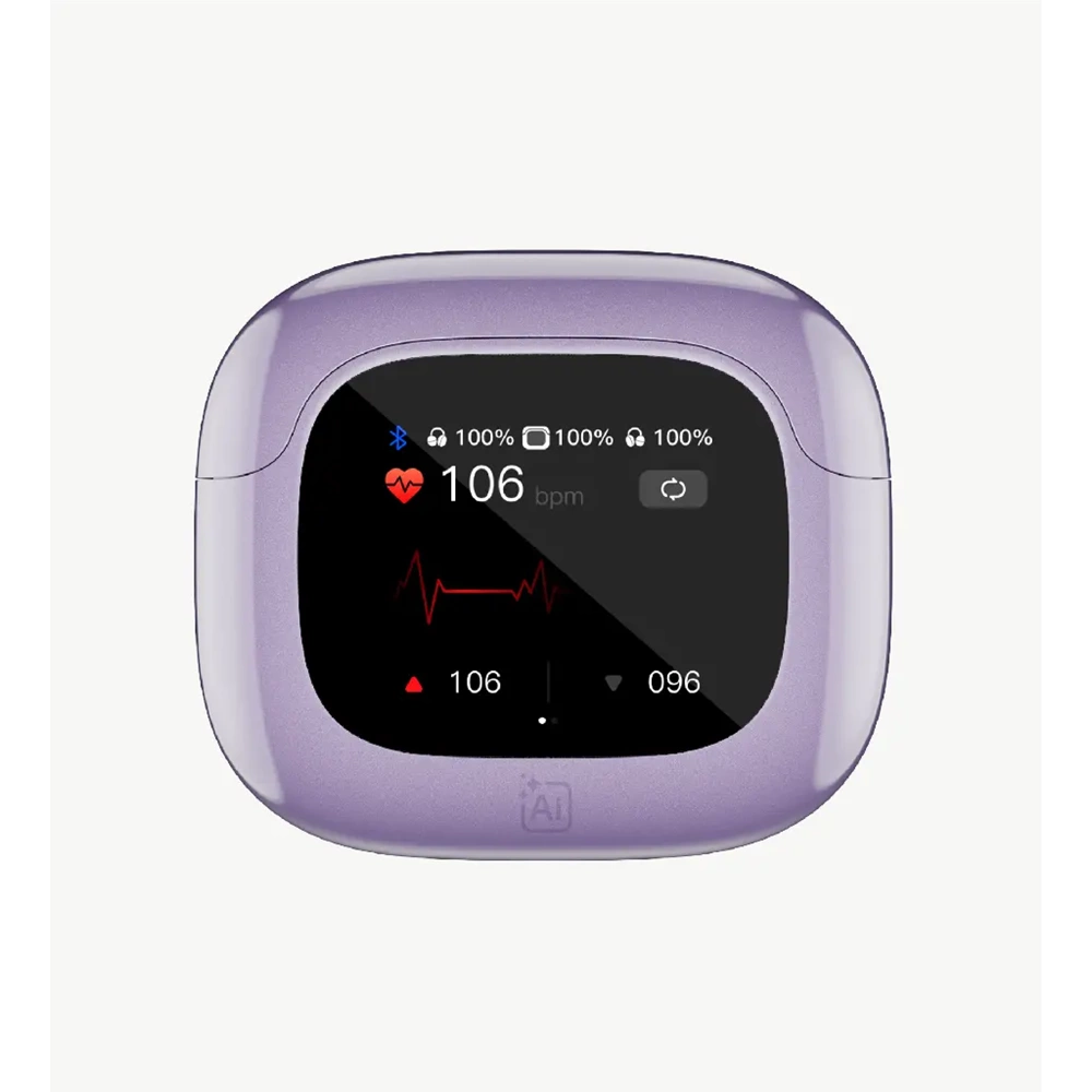 LinkTech TW50 Premium Mor Dokunmatik Ekran AI Destekli TWS Bluetooth 6.0 Kablosuz Kulaklık