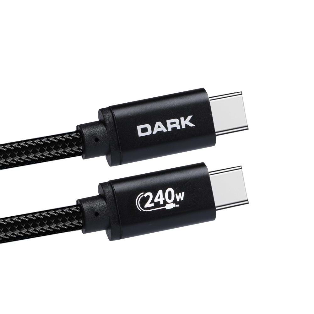 Dark Siyah 1m USB Type-C 240W PD Ultra Hızlı Şarj ve 480Mbps Örgülü Kablo DK-CB-USB240PD100