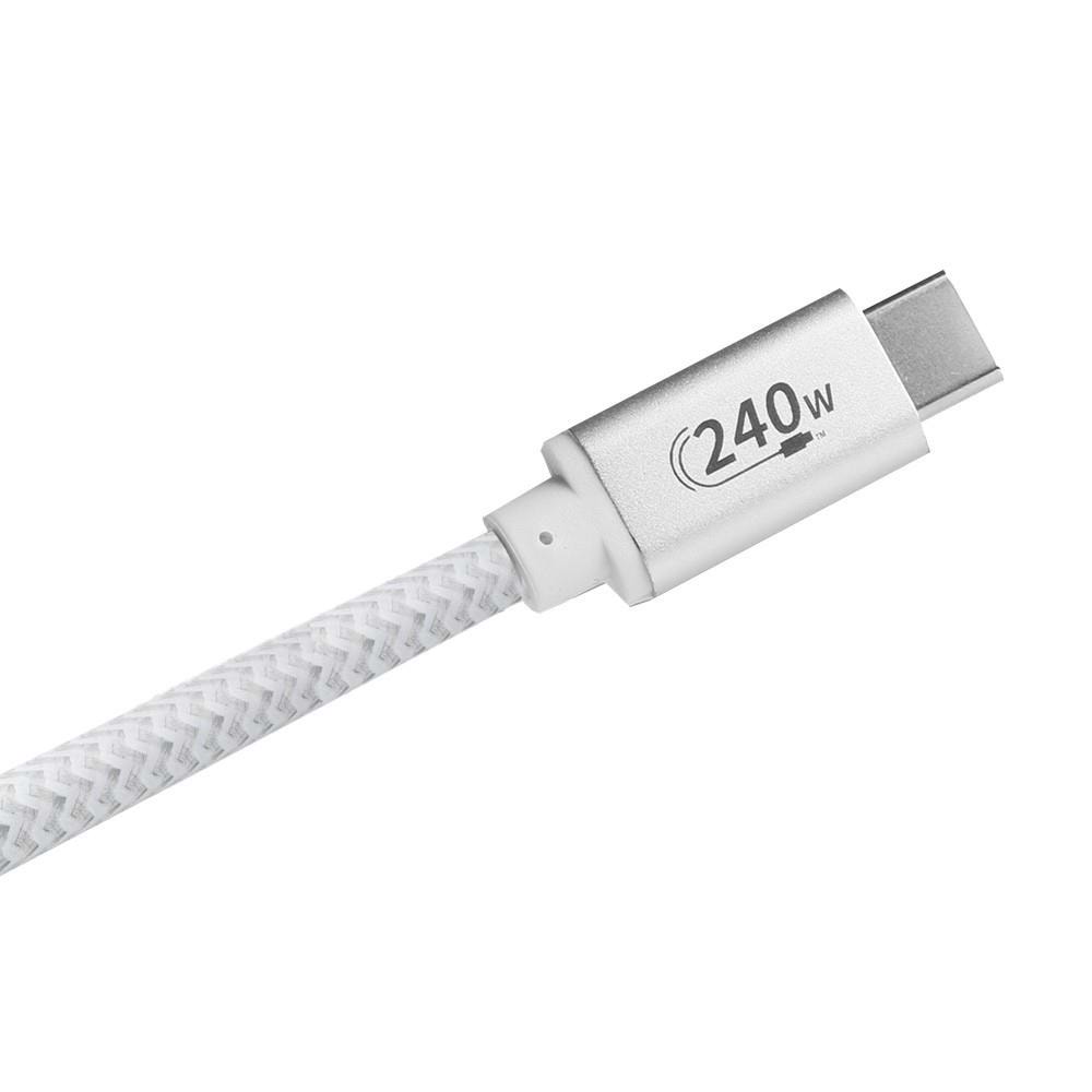 Dark Beyaz 1m USB Type-C 240W PD Ultra Hızlı Şarj ve 480Mbps Örgülü Kablo DK-CB-USB240PD101