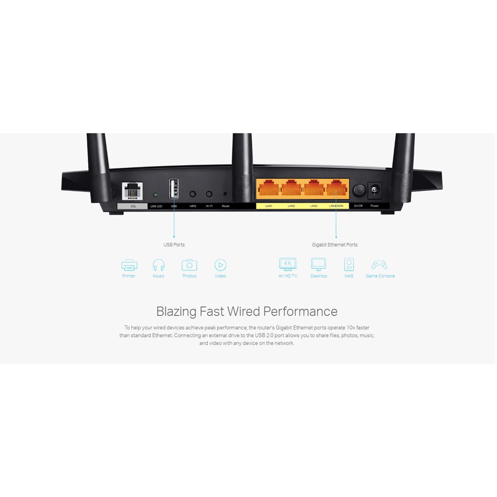 TP-Link Archer VR400 1200Mbps Gigabit VDSL/ADSL2+ Modem