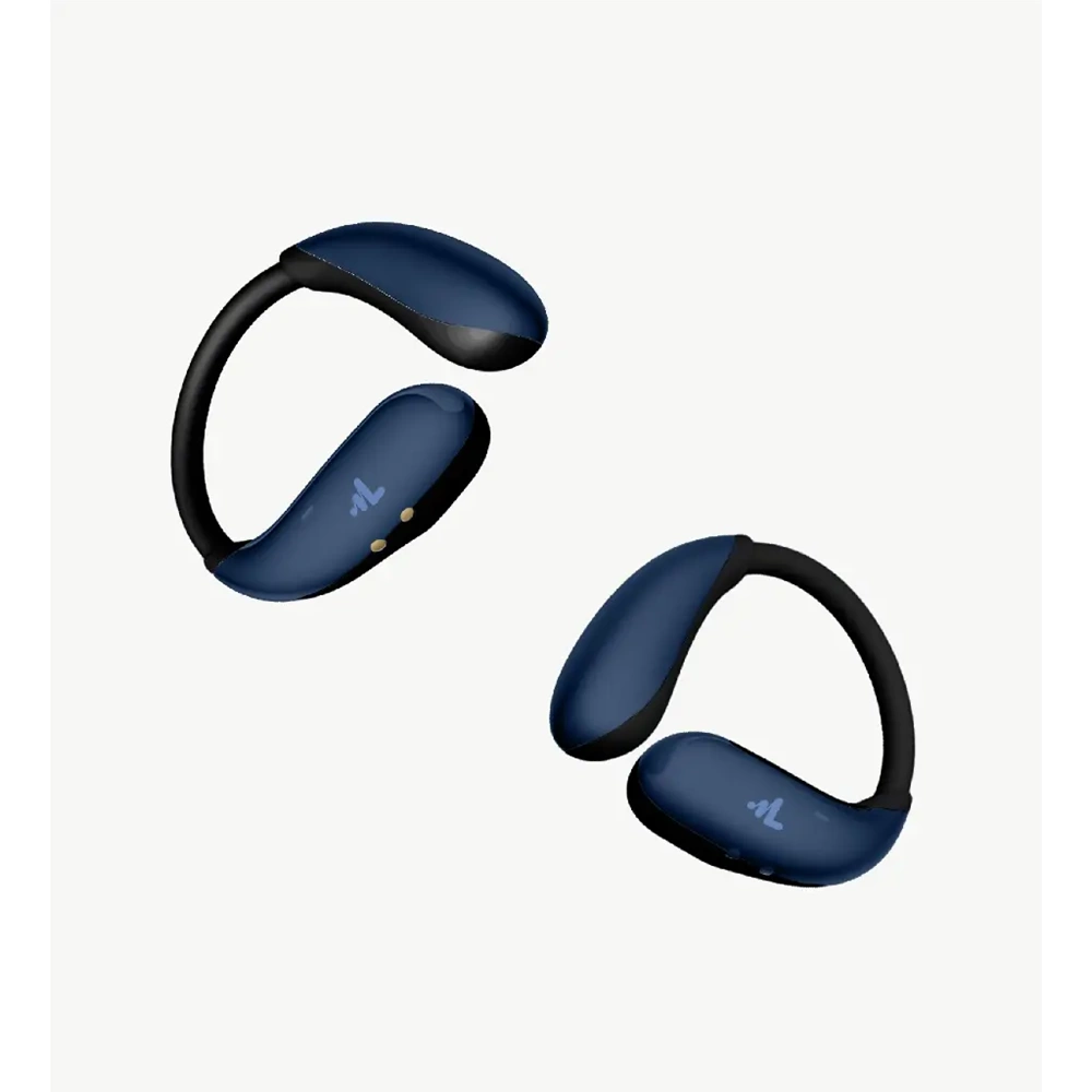 LinkTech X166 Dark Blue Açık Kulak Tasarım AI Dijital Ekranlı Bluetooth 6.0 Kablosuz Kulaklık