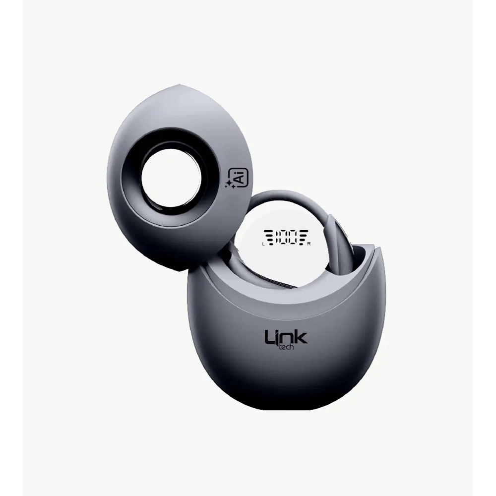 LinkTech X166 Gray Açık Kulak Tasarım AI Dijital Ekranlı Bluetooth 6.0 Kablosuz Kulaklık