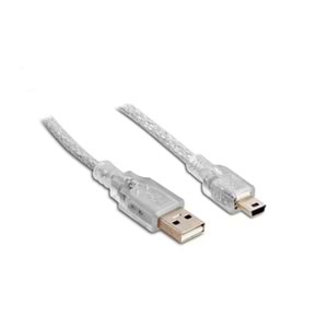 S-link SL-UK53 Usb2.0 3m Şeffaf Usb AM/Mini 5pin Kablo