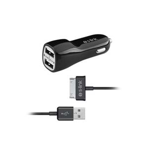 S-link SMG-482 2A Samsung Tabletler İki Usb Araç Şarj Cihazı + Kablosu