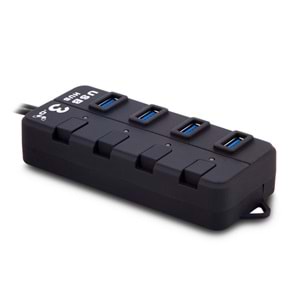 S-link SL-U307B 4 Port USB 3.0 Açma Kapama Düğmeli Siyah USB Hub