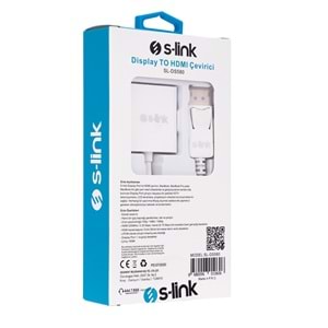 S-link SL-DS580 DisplayPort to HDMI 10cm Görüntü Dönüştürücü Adaptör