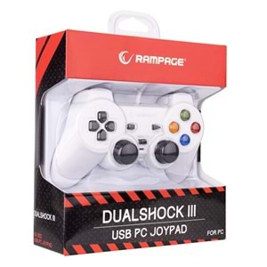 Rampage SG-302B PS3/PC Beyaz USB 1.8m Joypad