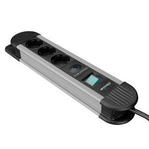 S-link SPGKS03 1.5M 3'lü 900 Joule Akım Korumalı Gri Grup Priz