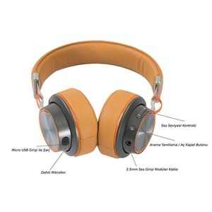 Snopy SN-44BT Modüler Kablolu Bluetooth Kahverengi Mikrofonlu Kulaklık