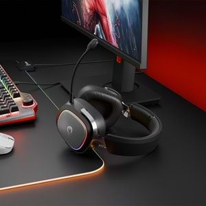 Rampage RETSU Siyah Kablosuz Bluetooth 2.4G RGB Gaming Oyuncu Kulaklığı
