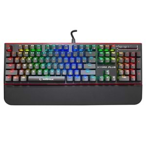 Rampage HYDRA R6 PLUS Küçük Enter TÜRKÇE Full RGB Usb + Audio Portlu Aluminyum Kaplama Mavi Switch Gaming Mekanik Klavye (Kutu Hasarlı OUTLET)