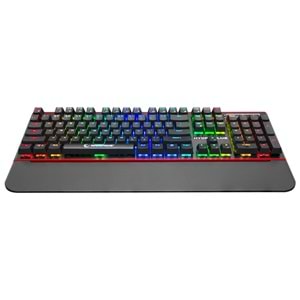 Rampage HYDRA R6 PLUS Küçük Enter TÜRKÇE Full RGB Usb + Audio Portlu Aluminyum Kaplama Mavi Switch Gaming Mekanik Klavye (Kutu Hasarlı OUTLET)