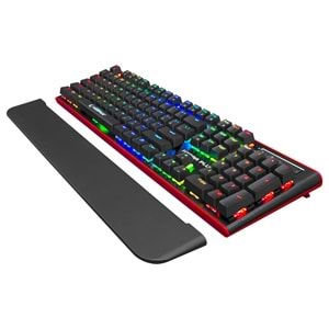 Rampage HYDRA R6 PLUS Küçük Enter TÜRKÇE Full RGB Usb + Audio Portlu Aluminyum Kaplama Mavi Switch Gaming Mekanik Klavye (Kutu Hasarlı OUTLET)