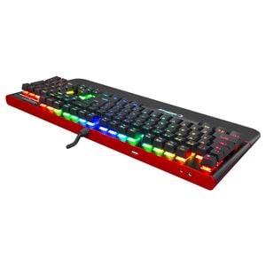 Rampage HYDRA R6 PLUS Küçük Enter TÜRKÇE Full RGB Usb + Audio Portlu Aluminyum Kaplama Mavi Switch Gaming Mekanik Klavye (Kutu Hasarlı OUTLET)