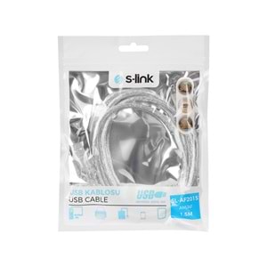 S-link SL-AF2015 USB 2.0 1.5 Metre Şeffaf USB Uzatma Kablosu